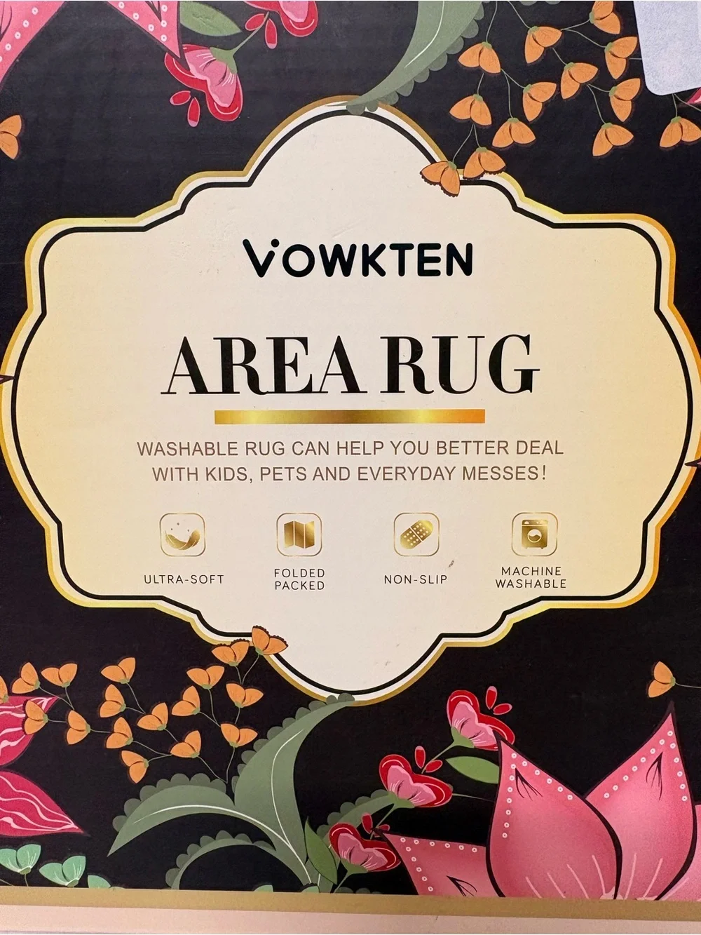 Area Rug 2’x3’ - Washable Decorative Accent Rug Soft Cute Print Multicolor
